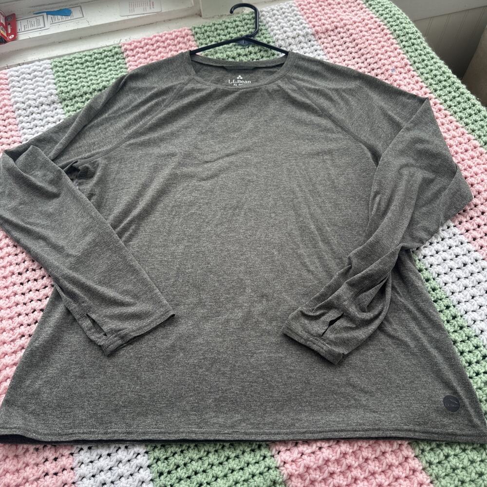 Women’s XL LL bean Long Sleeve Base Layer Dark Grey With Thumb Holes Soft